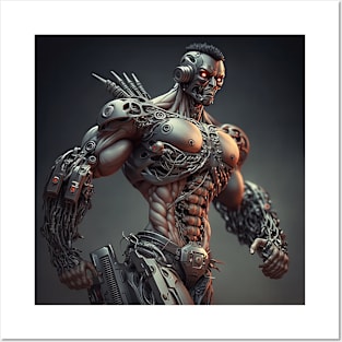 Muscular Robot Man Posters and Art